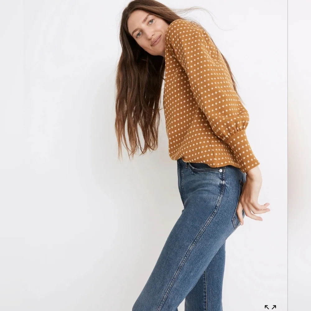 Madewell Floral Jacquard Square-Neck Top - Picture 2 of 7